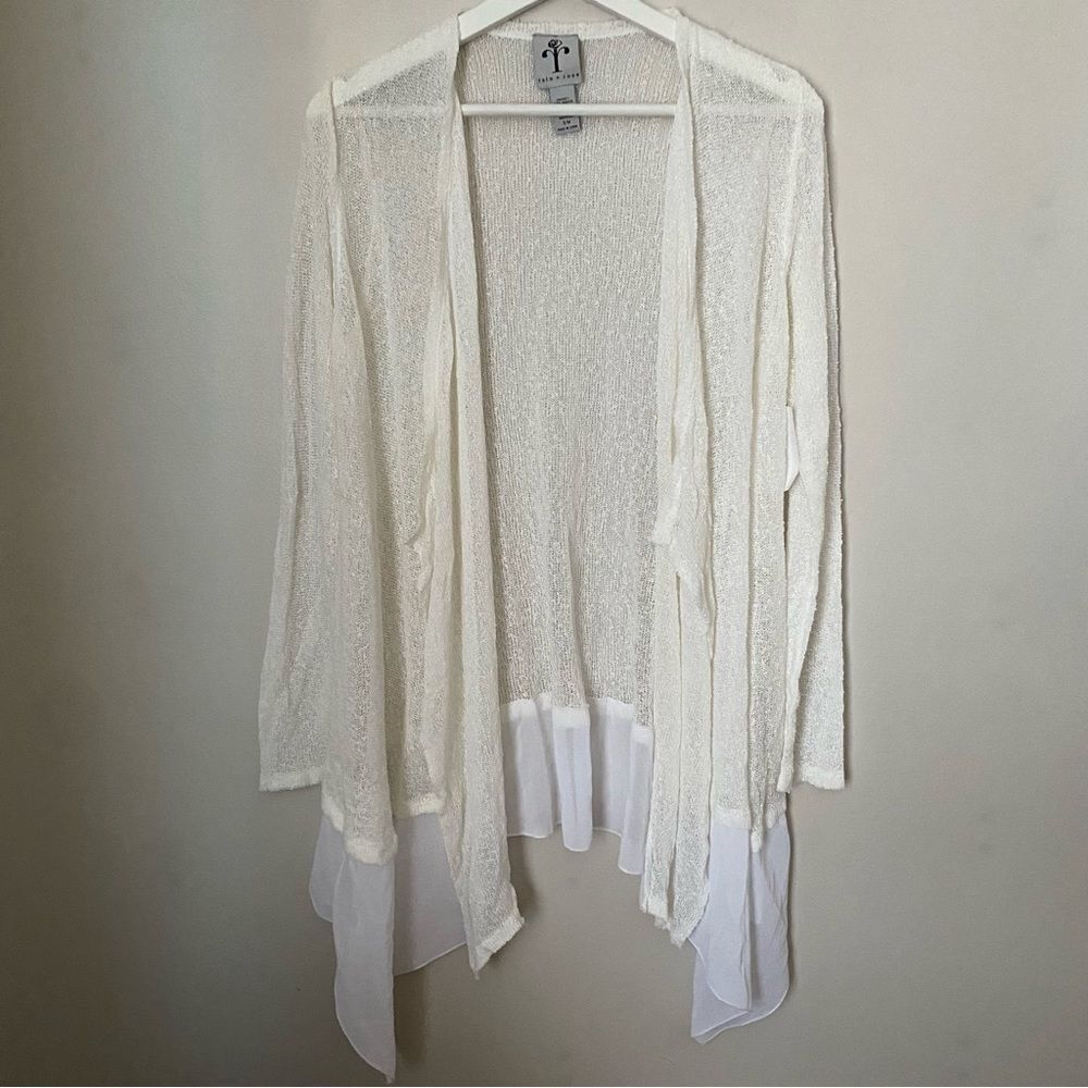 Rain + Rose Cardigan Sweater Whisper White Knit Lightweight Casual Neutral
